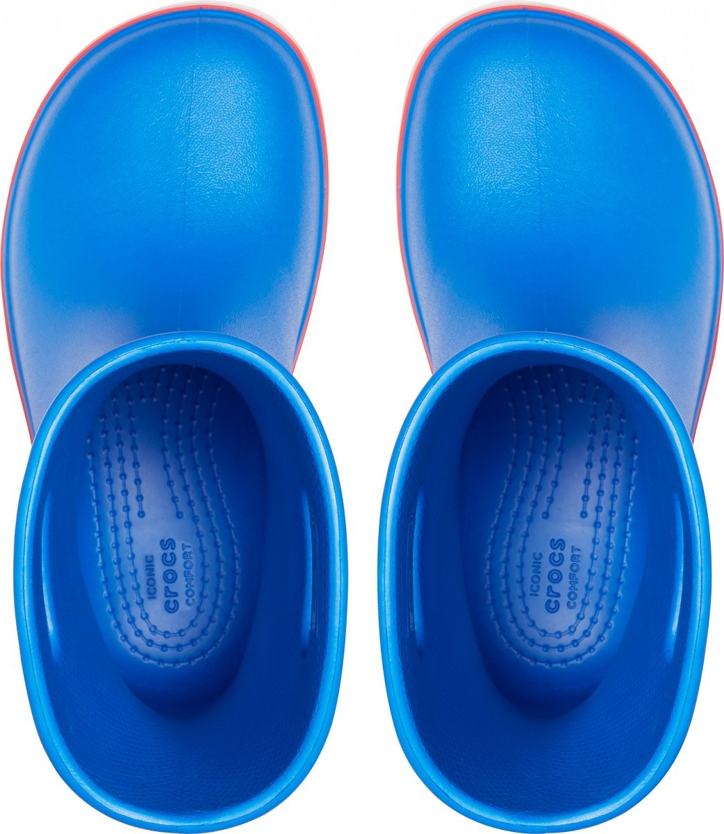 Cizme Crocs Kids\' Crocband Rain Boot Albastru - Bright Cobalt/Flame - 2 | YEO