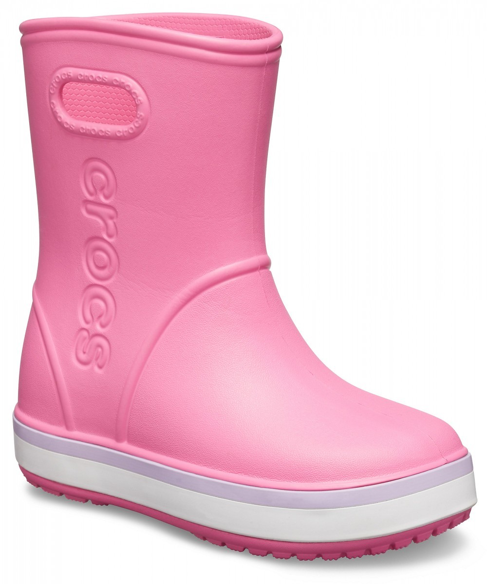 Cizme Crocs Kids\' Crocband Rain Boot Roz - Pink Lemonade/Lavender - 1 | YEO