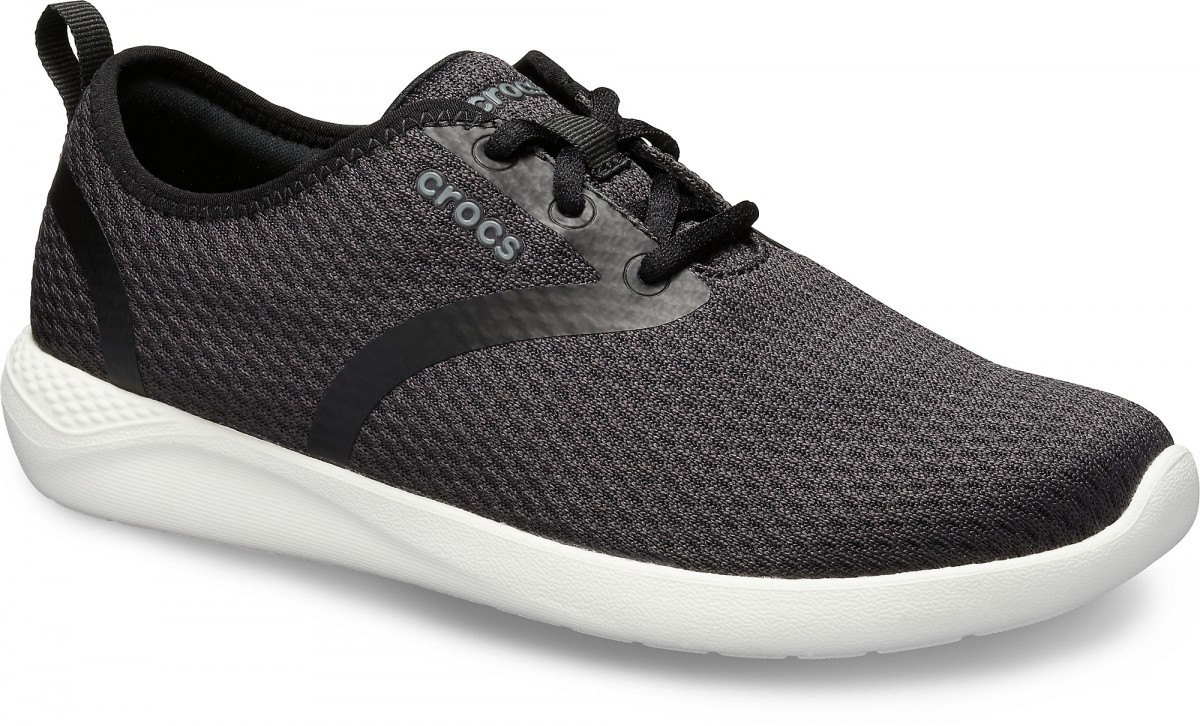 Pantofi Crocs Women\'s LiteRide Mesh Lace Negru - Black/White - 1 | YEO