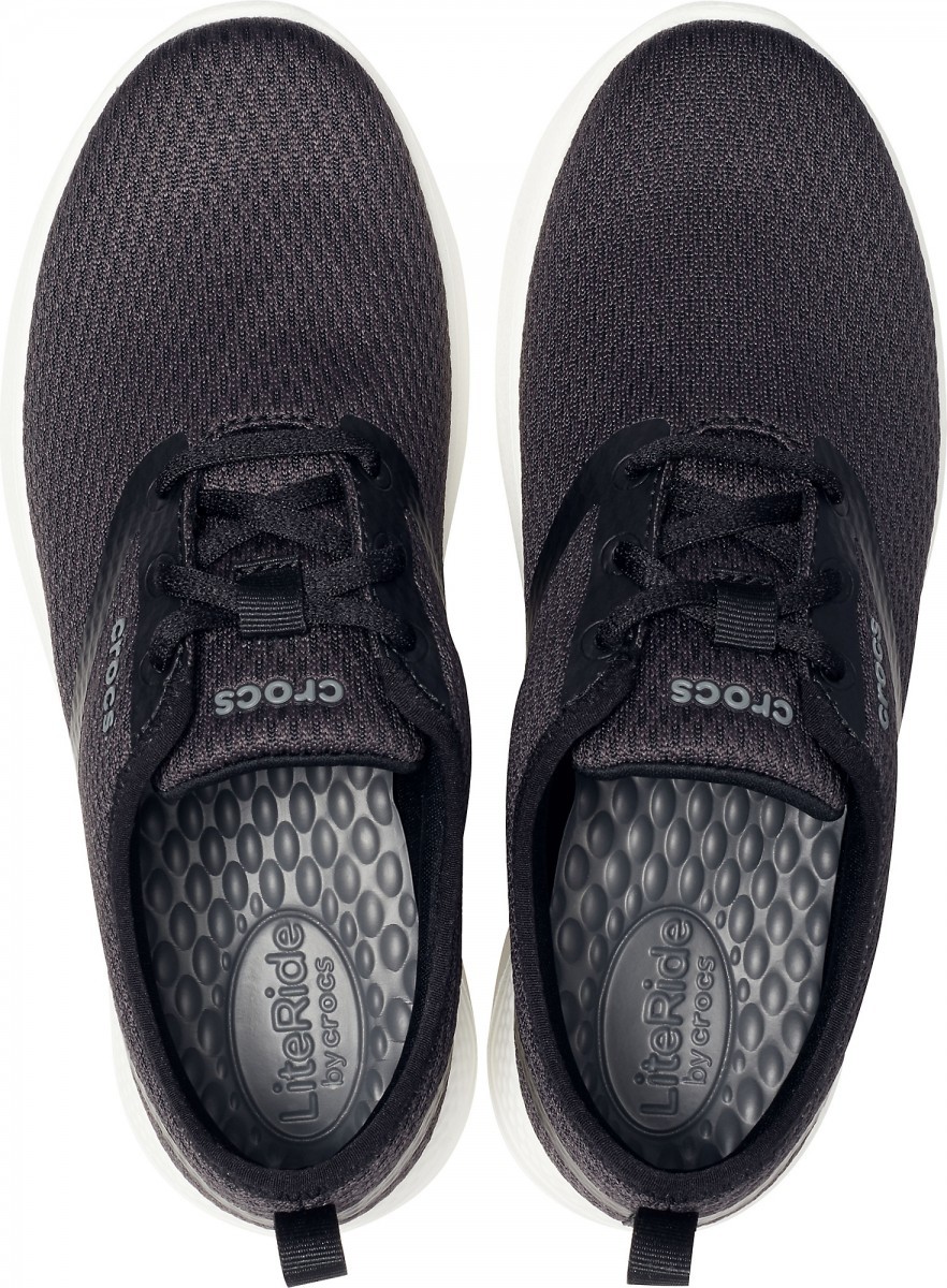 Pantofi Crocs Women\'s LiteRide Mesh Lace Negru - Black/White - 2 | YEO