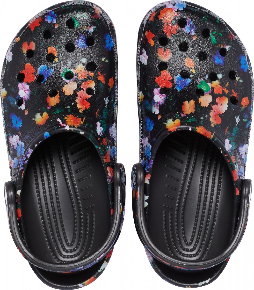 Saboti Crocs Classic Printed Floral Clog Negru - Black/Multi