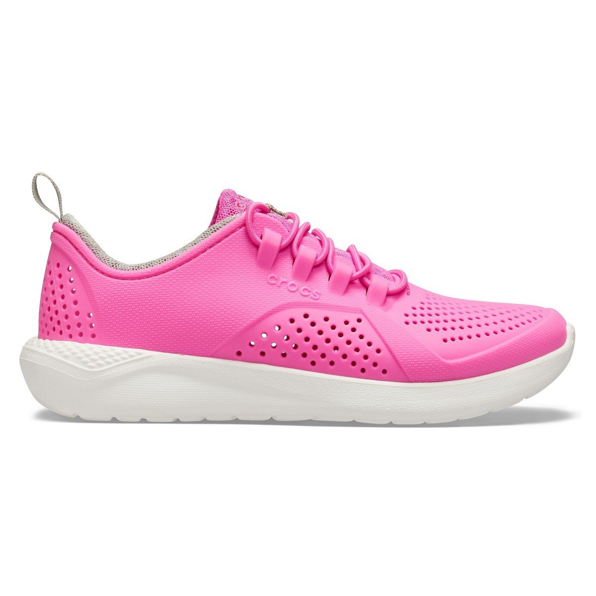 Pantofi Crocs Kids\' LiteRide Pacer Roz - Electric Pink/White