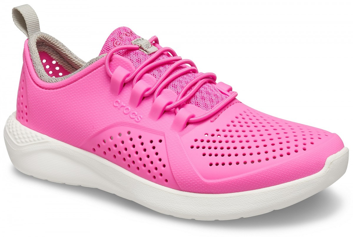 Pantofi Crocs Kids\' LiteRide Pacer Roz - Electric Pink/White - 1 | YEO
