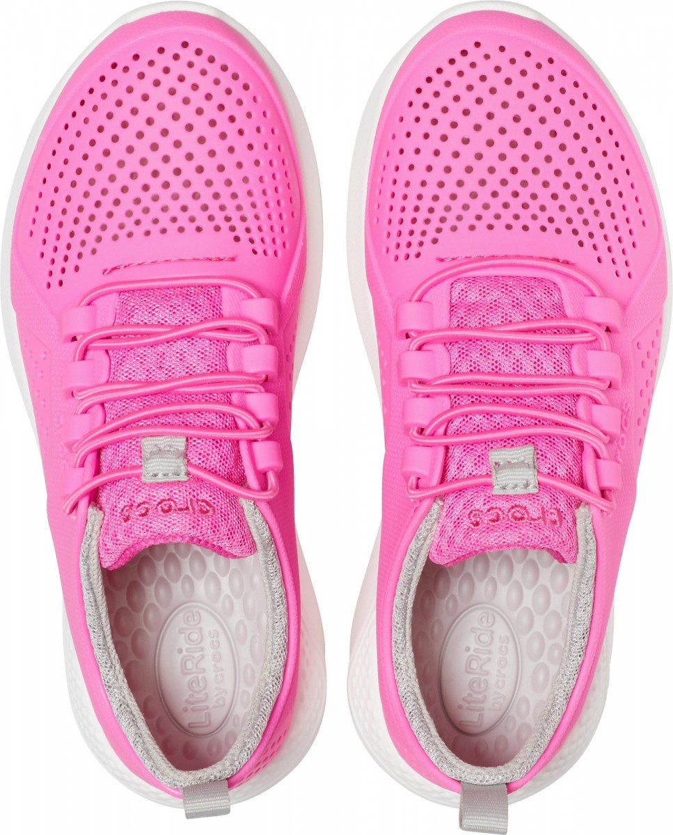 Pantofi Crocs Kids\' LiteRide Pacer Roz - Electric Pink/White - 2 | YEO