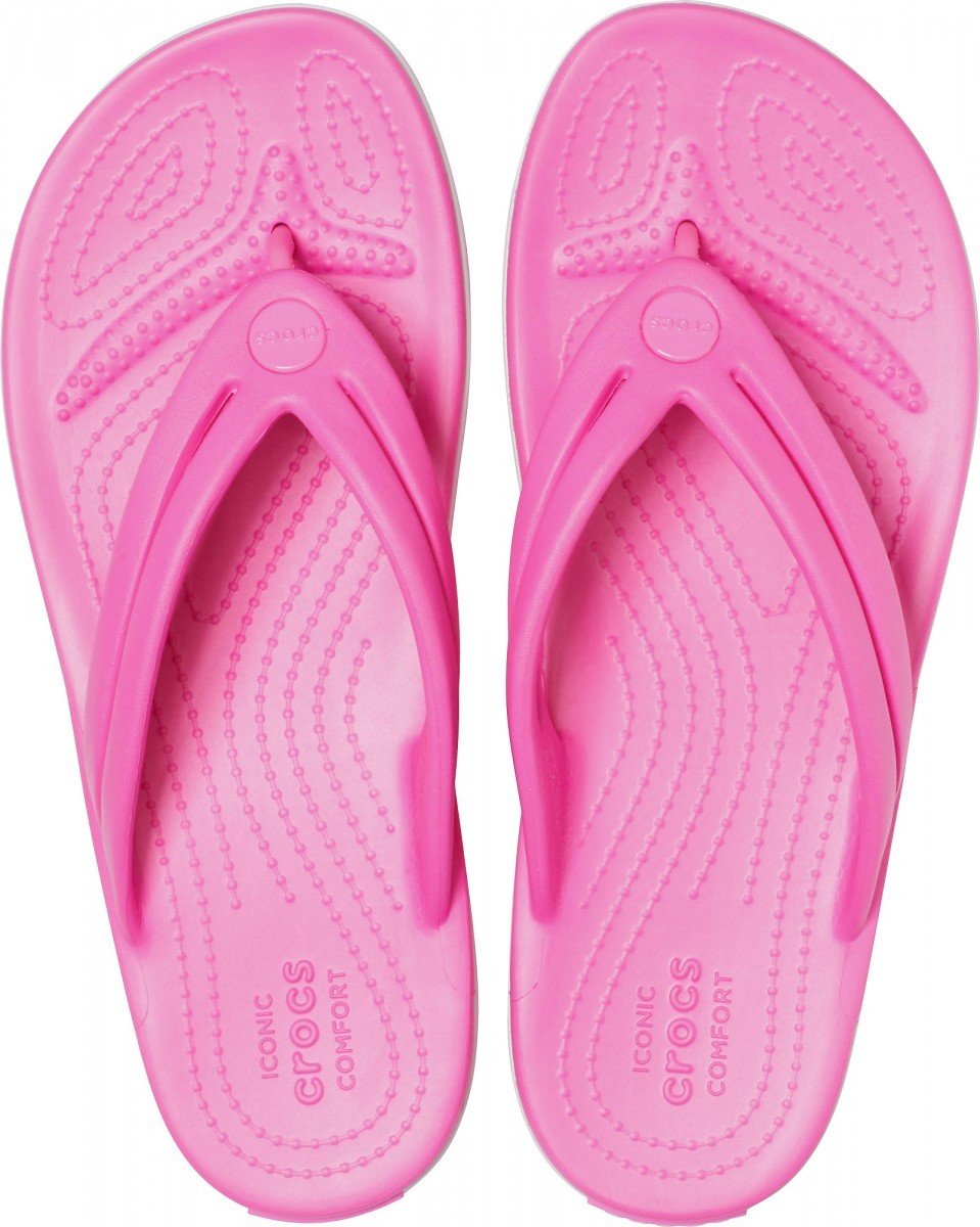 Slapi Crocs Women\'s Crocband Flip Roz - Electric Pink - 2 | YEO