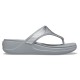 Șlapi Crocs Monterey Metallic Wedge Flip Culoare Argintiu - Silver