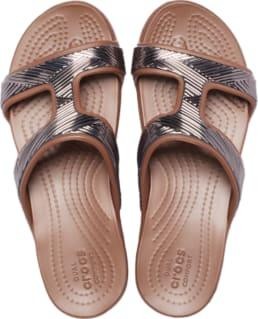 Papuci Crocs Monterey Metallic Slip-On Wedge Bronz - Bronze - 2 | YEO