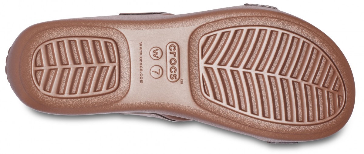 Papuci Crocs Monterey Metallic Slip-On Wedge Bronz - Bronze - 3 | YEO