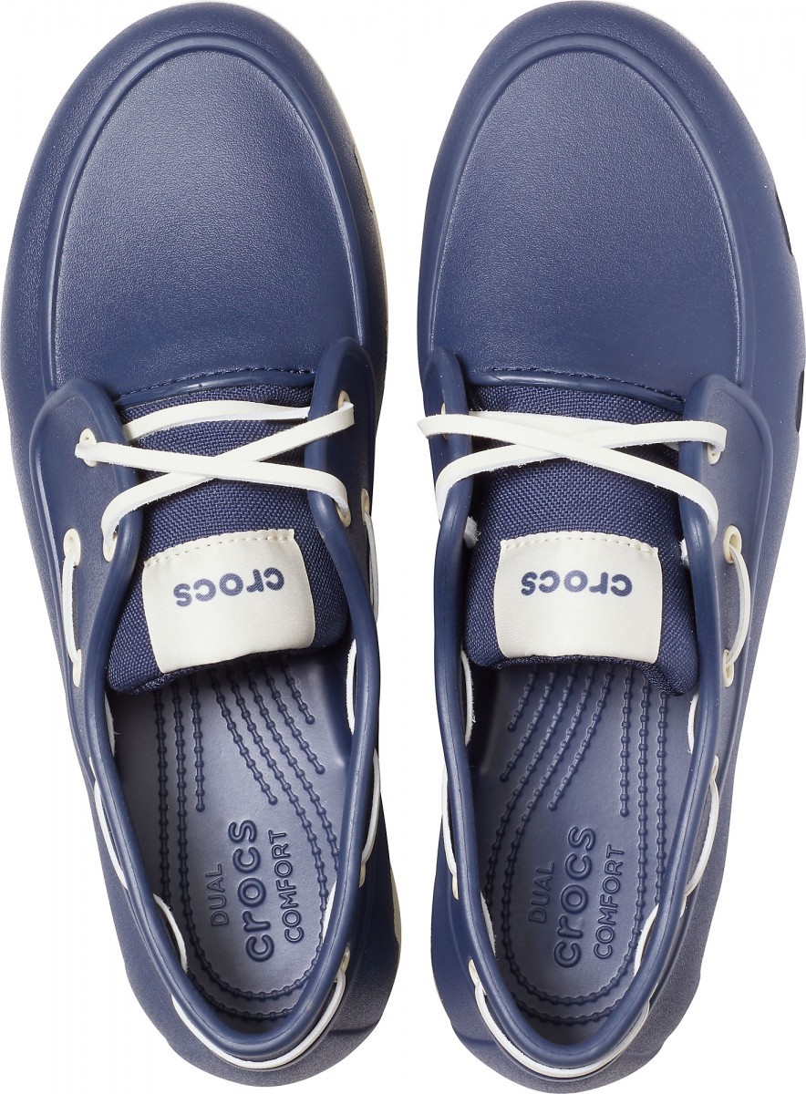 Pantofi Crocs Men\'s Classic Boat Shoe Albastru - Navy/Stucco - 2 | YEO
