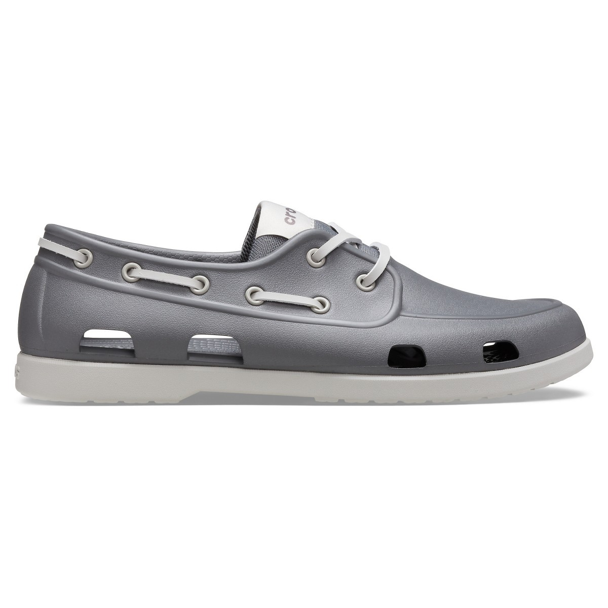 Pantofi Crocs Men\'s Classic Boat Shoe Gri - Slate Grey/Pearl White