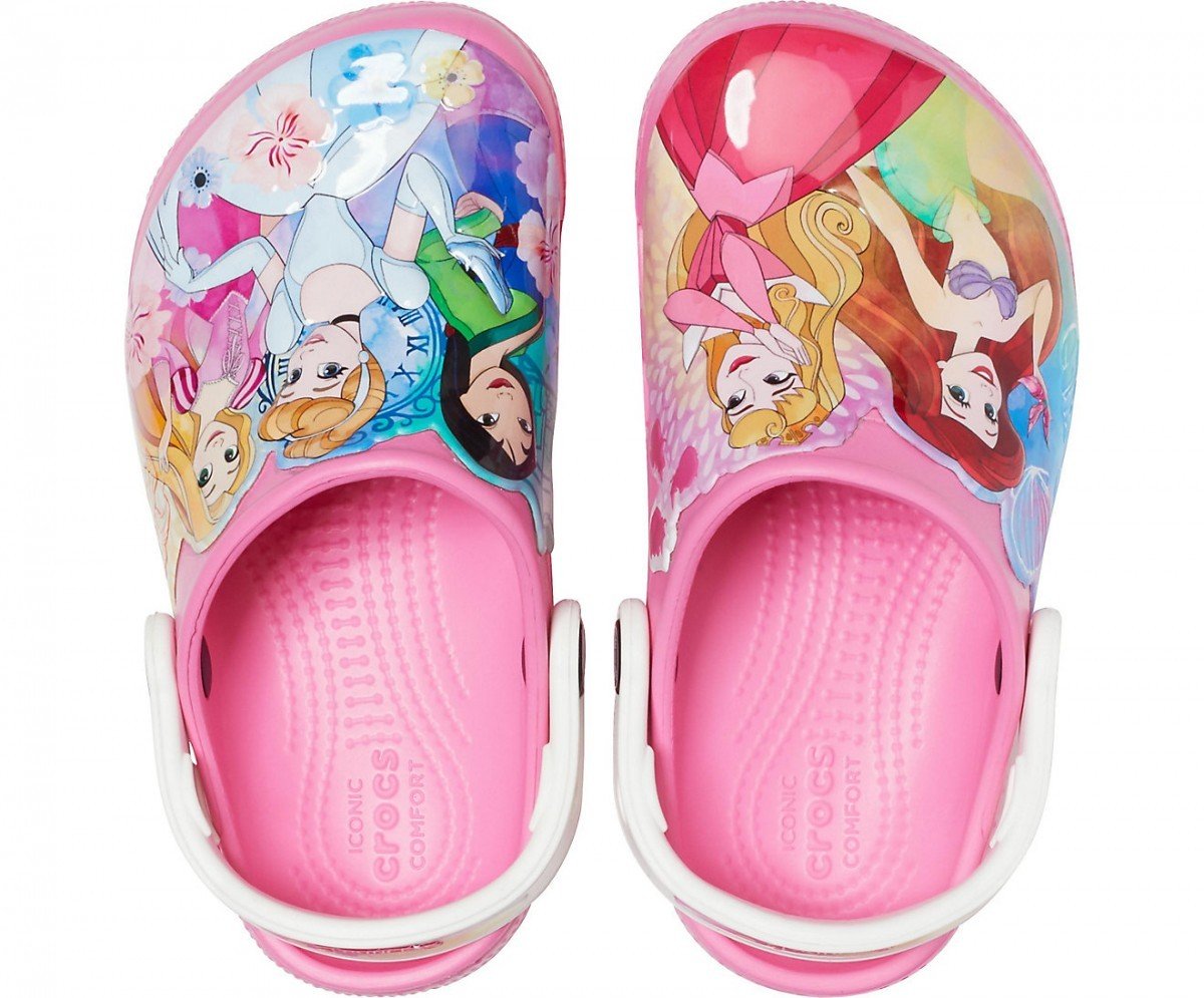 Saboti Crocs Fun Lab Disney Princess Patch Clog Roz - Pink Lemonade - 2 | YEO