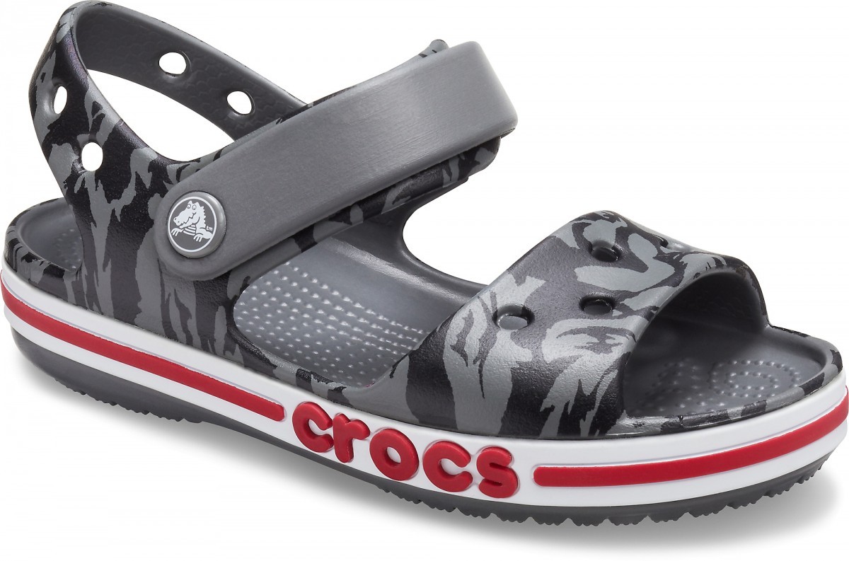 Sandale Crocs copii Bayaband Printed Sandal K Gri - Slate Grey - 3 | YEO