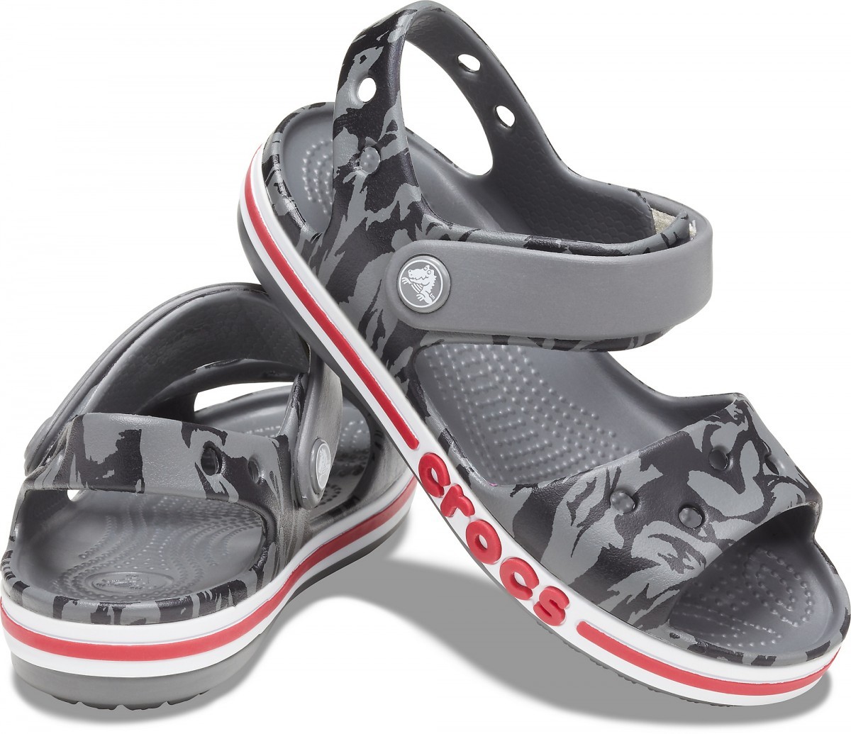 Sandale Crocs copii Bayaband Printed Sandal K Gri - Slate Grey
