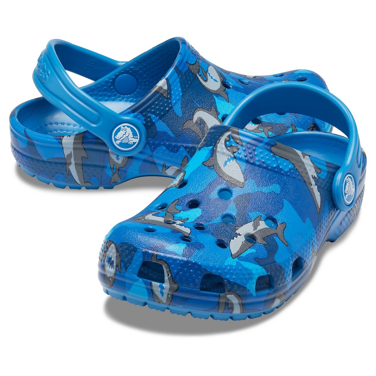 Saboți Crocs Classic Shark Clog PS Albastru - Prep Blue - 2 | YEO