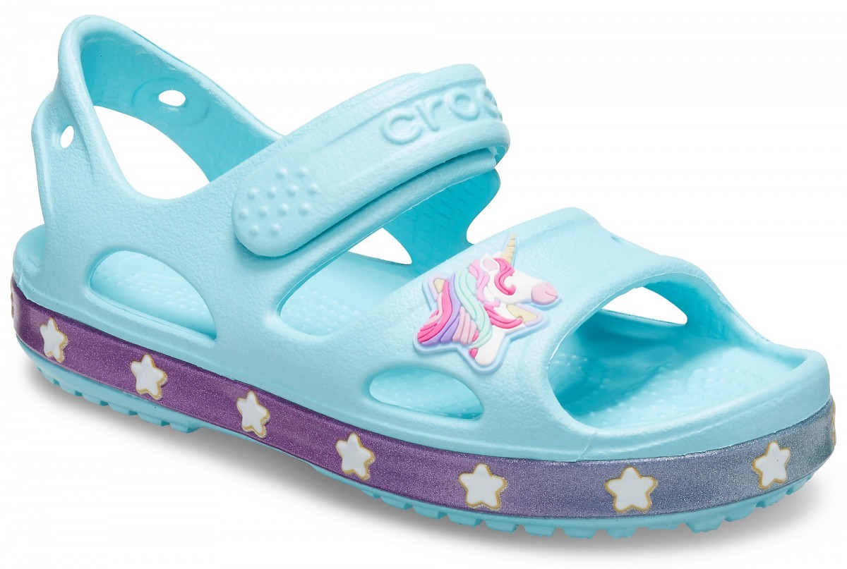 Sandale Crocs Fun Lab Unicorn Charm Sandal Albastru deschis - Ice Blue - 1 | YEO