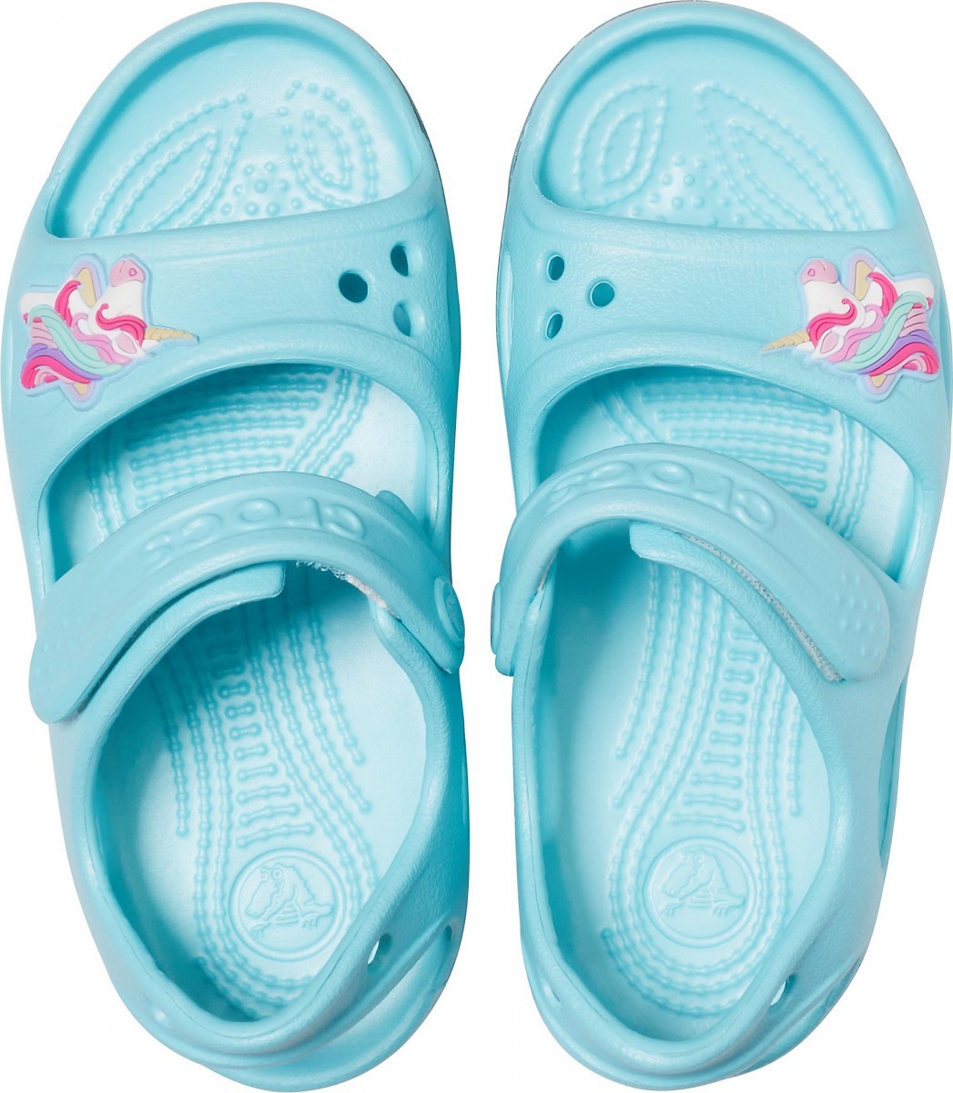 Sandale Crocs Fun Lab Unicorn Charm Sandal Albastru deschis - Ice Blue - 2 | YEO