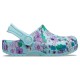 Saboti Crocs Girls' Classic Floral Clog Culoare Albastru deschis - Ice Blue