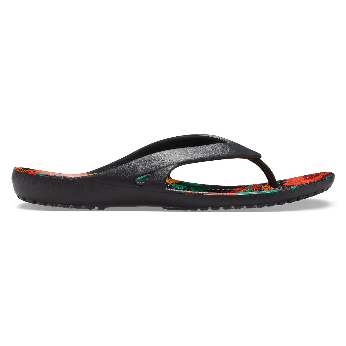 Slapi crocs kadee ii printed floral flip negru - black/floral