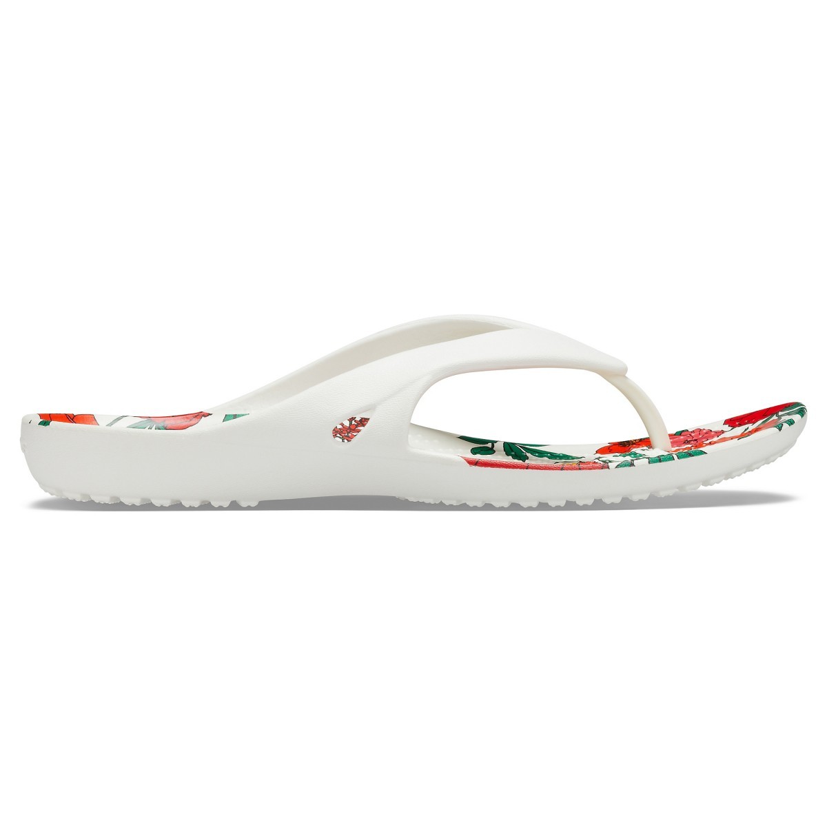 Slapi Crocs Kadee II Printed Floral Flip Alb – White/Floral Alb imagine 2022