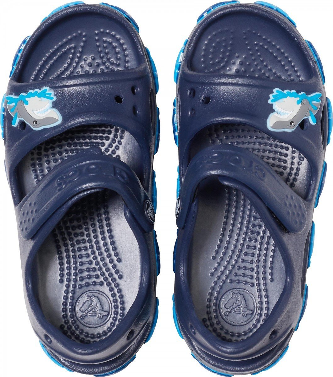 Sandale Crocs Fun Lab Shark Band Sandal B Albastru - Navy - 2 | YEO