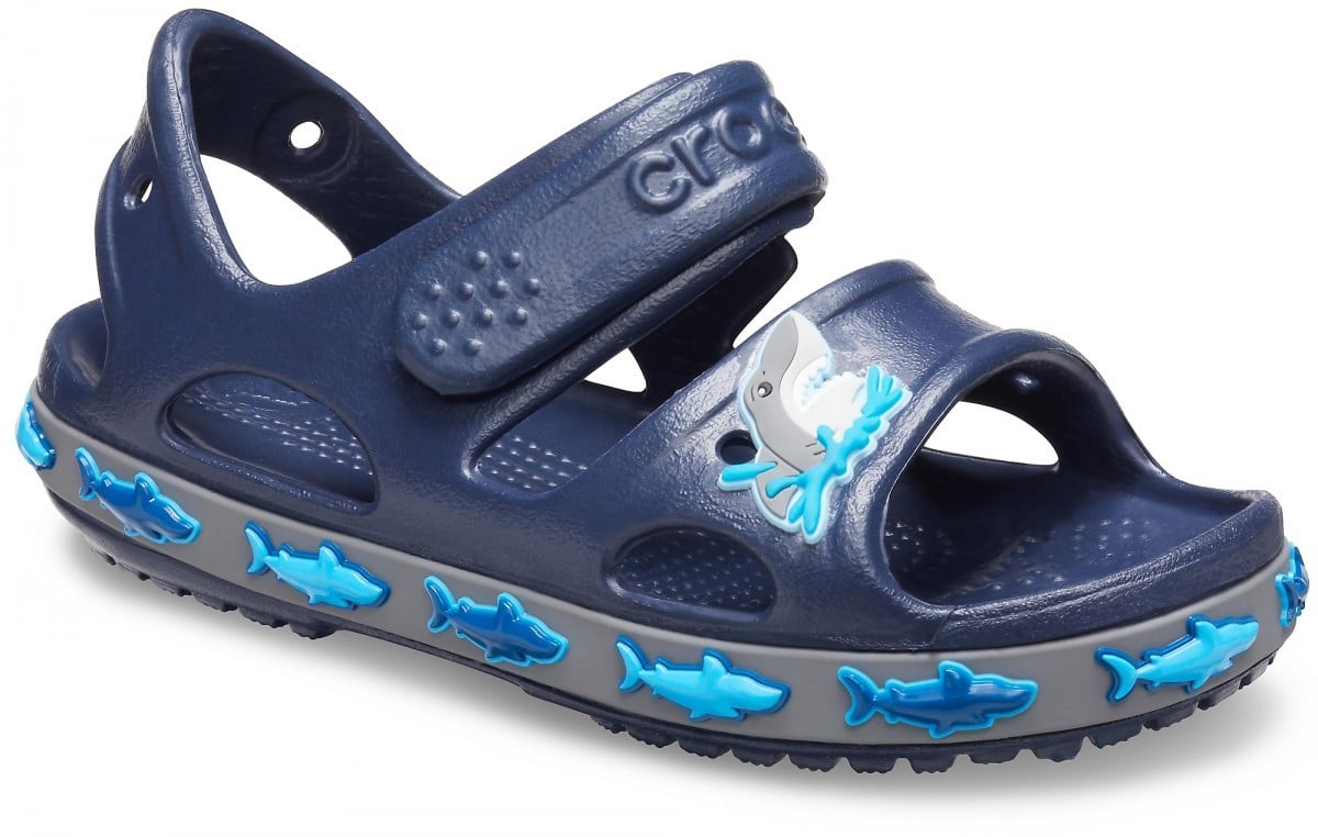 Sandale Crocs Fun Lab Shark Band Sandal B Albastru - Navy - 4 | YEO