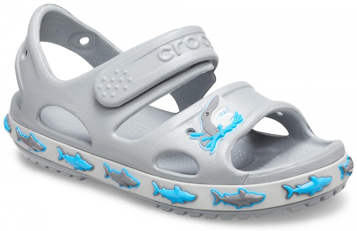 Sandale Crocs Fun Lab Shark Band Sandal B Gri - Light Grey - 1 | YEO