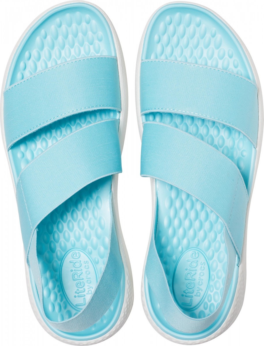 Sandale Crocs LiteRide Stretch Sandal Albastru - Ice Blue/Almost White - 4 | YEO