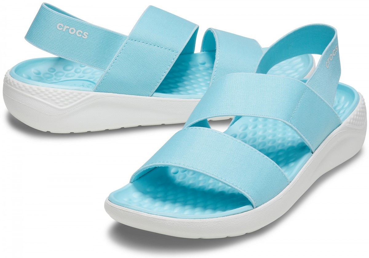 Sandale Crocs LiteRide Stretch Sandal Albastru - Ice Blue/Almost White - 5 | YEO