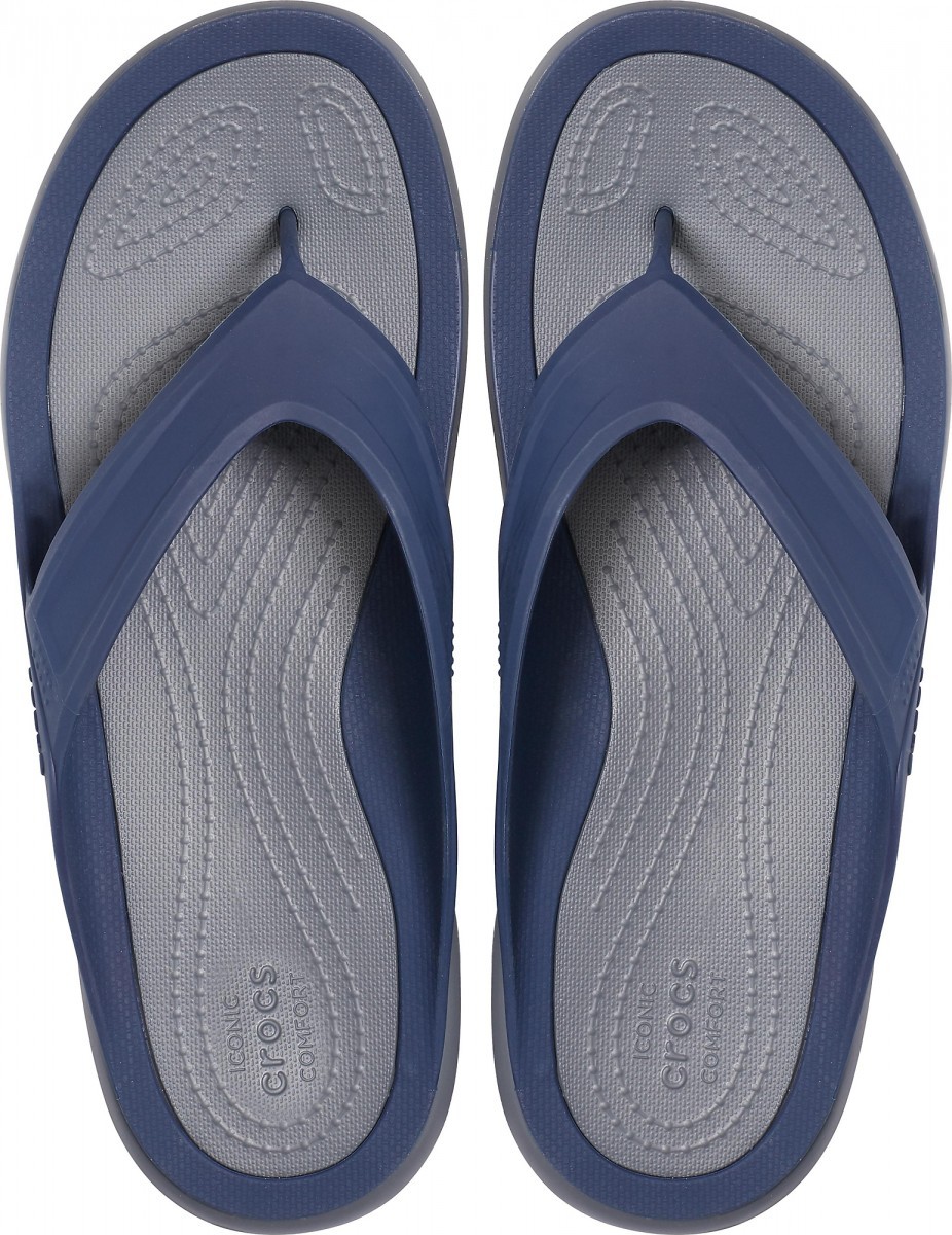 Șlapi Crocs Men\'s Swiftwater Wave Flip Albastru - Navy/Slate Grey - 2 | YEO