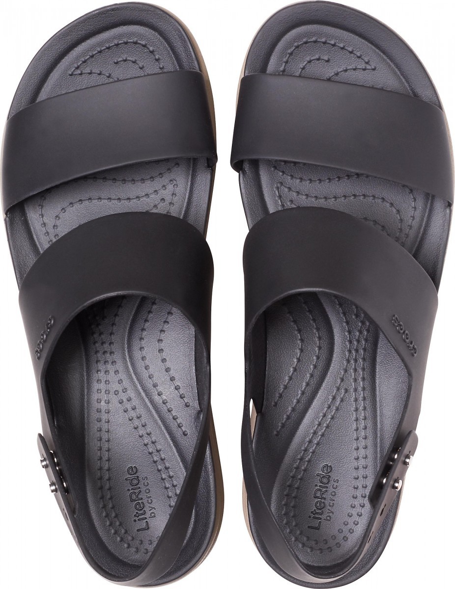Sandale Crocs Brooklyn Low Wedge Negru - Black/Mushroom - 2 | YEO