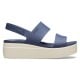 Sandale Crocs Brooklyn Low Wedge Culoare Albastru - Navy/Stucco
