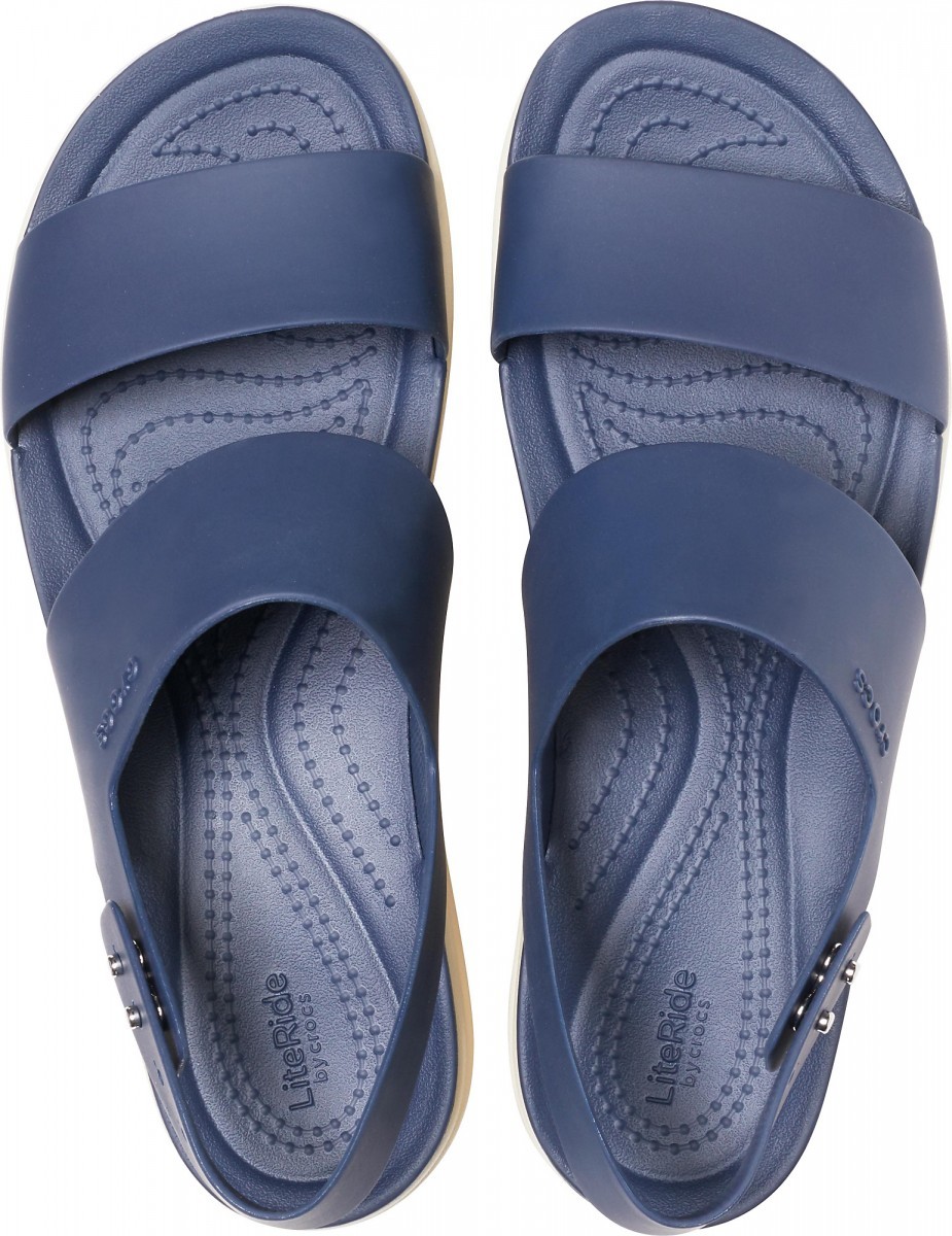 Sandale Crocs Brooklyn Low Wedge Albastru - Navy/Stucco - 2 | YEO