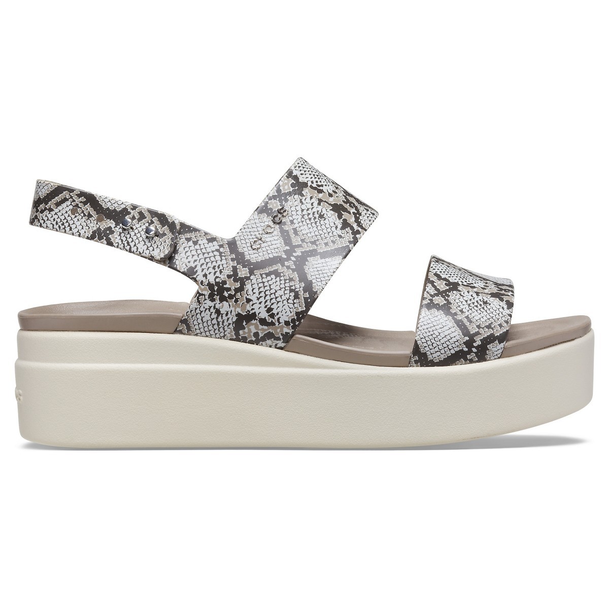 Sandale Crocs Brooklyn Low Wedge Bej – Multi/Stucco Bej imagine 2022