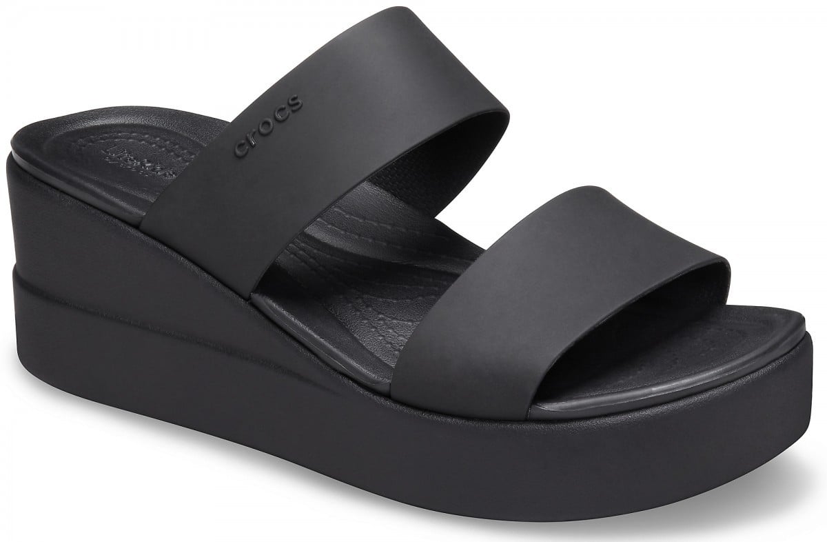 Papuci Crocs Brooklyn Mid Wedge Negru - Black/Black - 1 | YEO