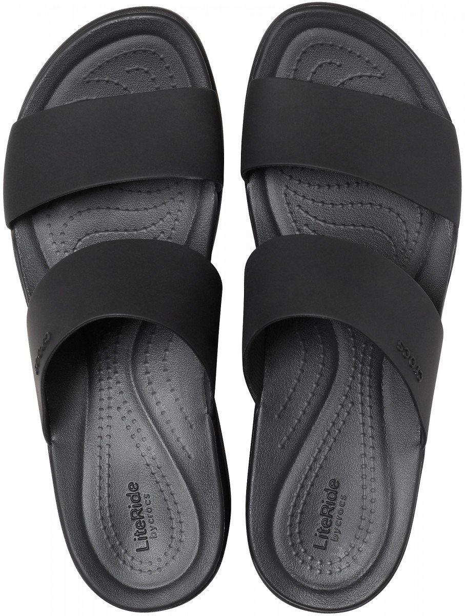 Papuci Crocs Brooklyn Mid Wedge Negru - Black/Black - 2 | YEO