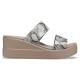 Papuci Crocs Brooklyn Mid Wedge Culoare Bej - Multi/Stucco