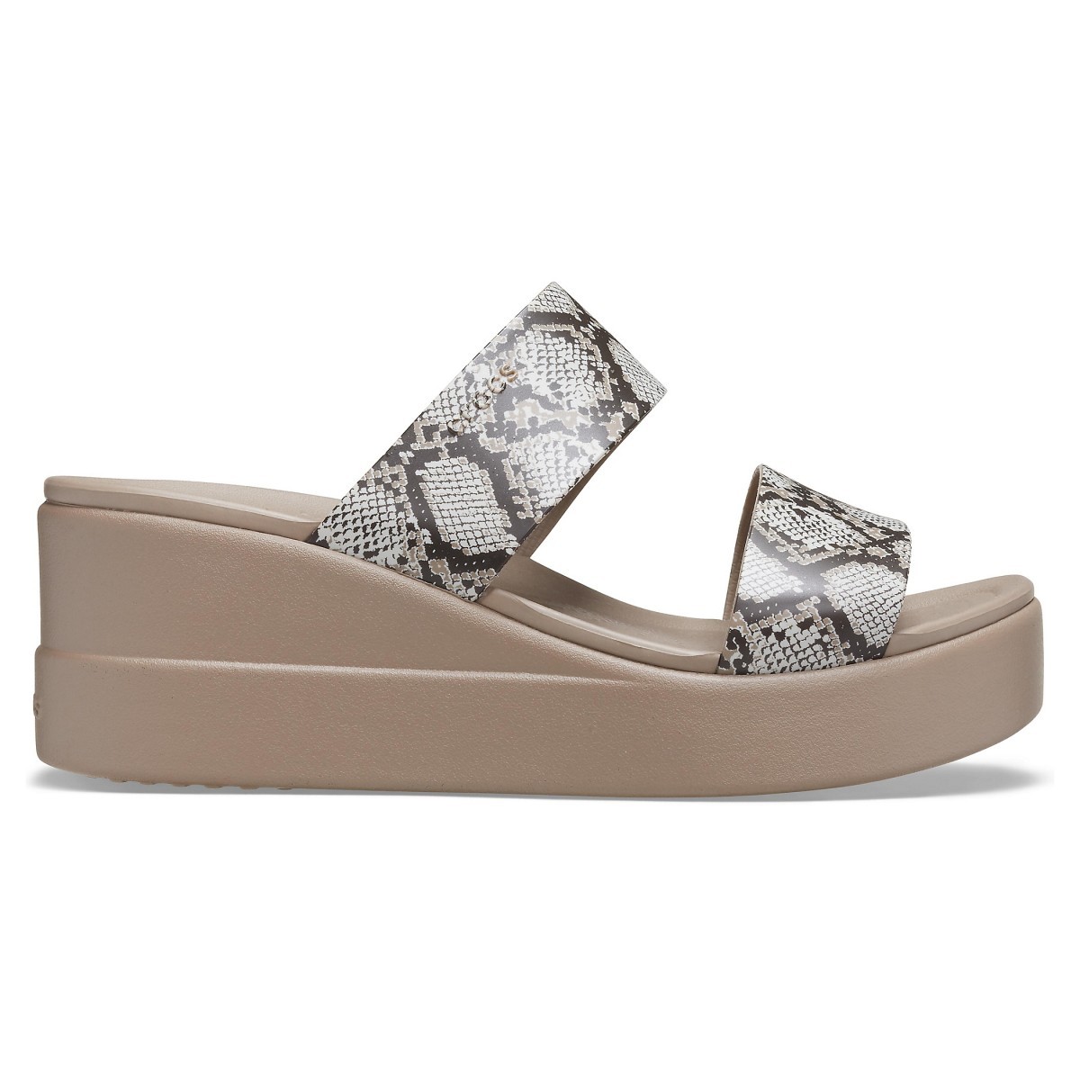 Papuci Crocs Brooklyn Mid Wedge Bej – Multi/Stucco Bej imagine 2022