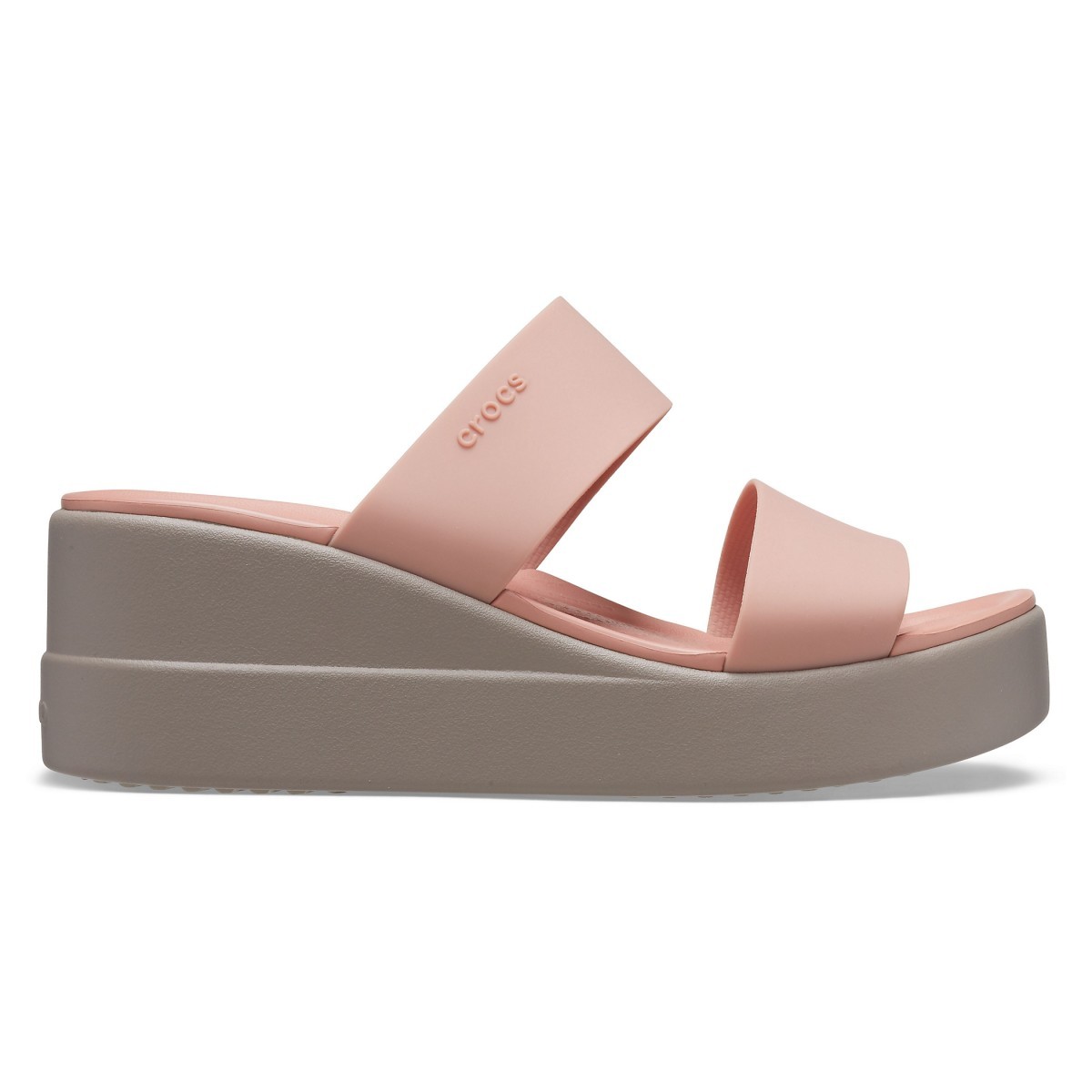Papuci Crocs Brooklyn Mid Wedge Roz – Pale Blush Blush imagine 2022