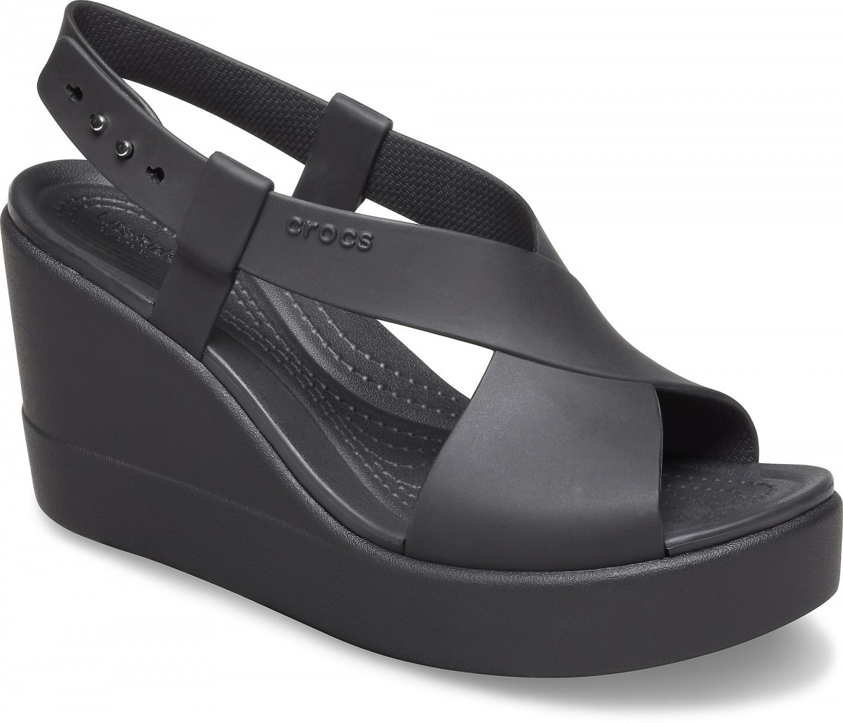 Sandale Crocs Brooklyn High Wedge Negru - Black/Black - 1 | YEO