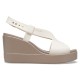 Sandale Crocs Brooklyn High Wedge Culoare Alb - Stucco/Mushroom