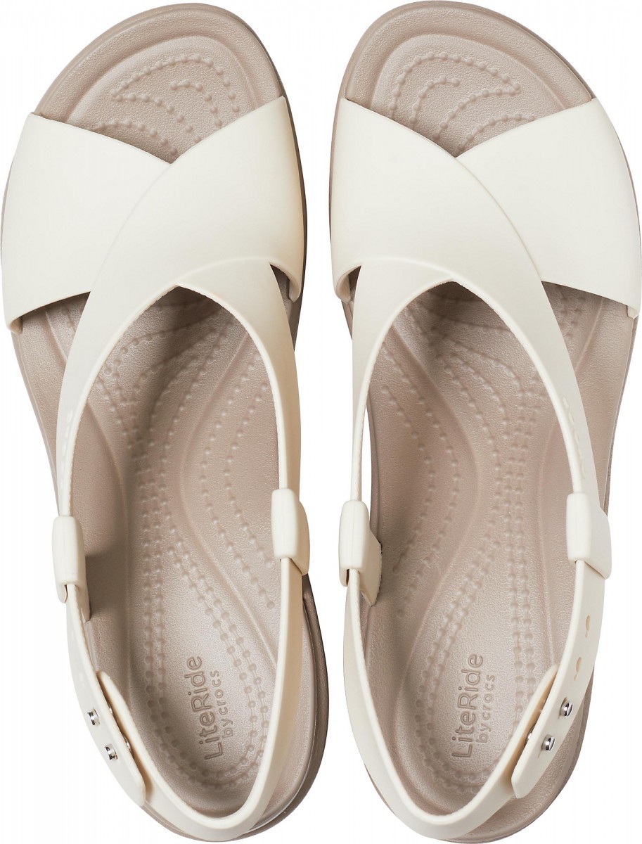 Sandale Crocs Brooklyn High Wedge Alb - Stucco/Mushroom - 2 | YEO